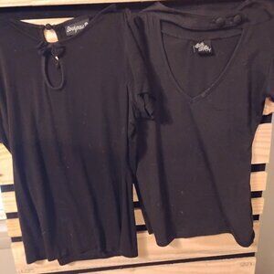 2 Sourpuss pinup tops.